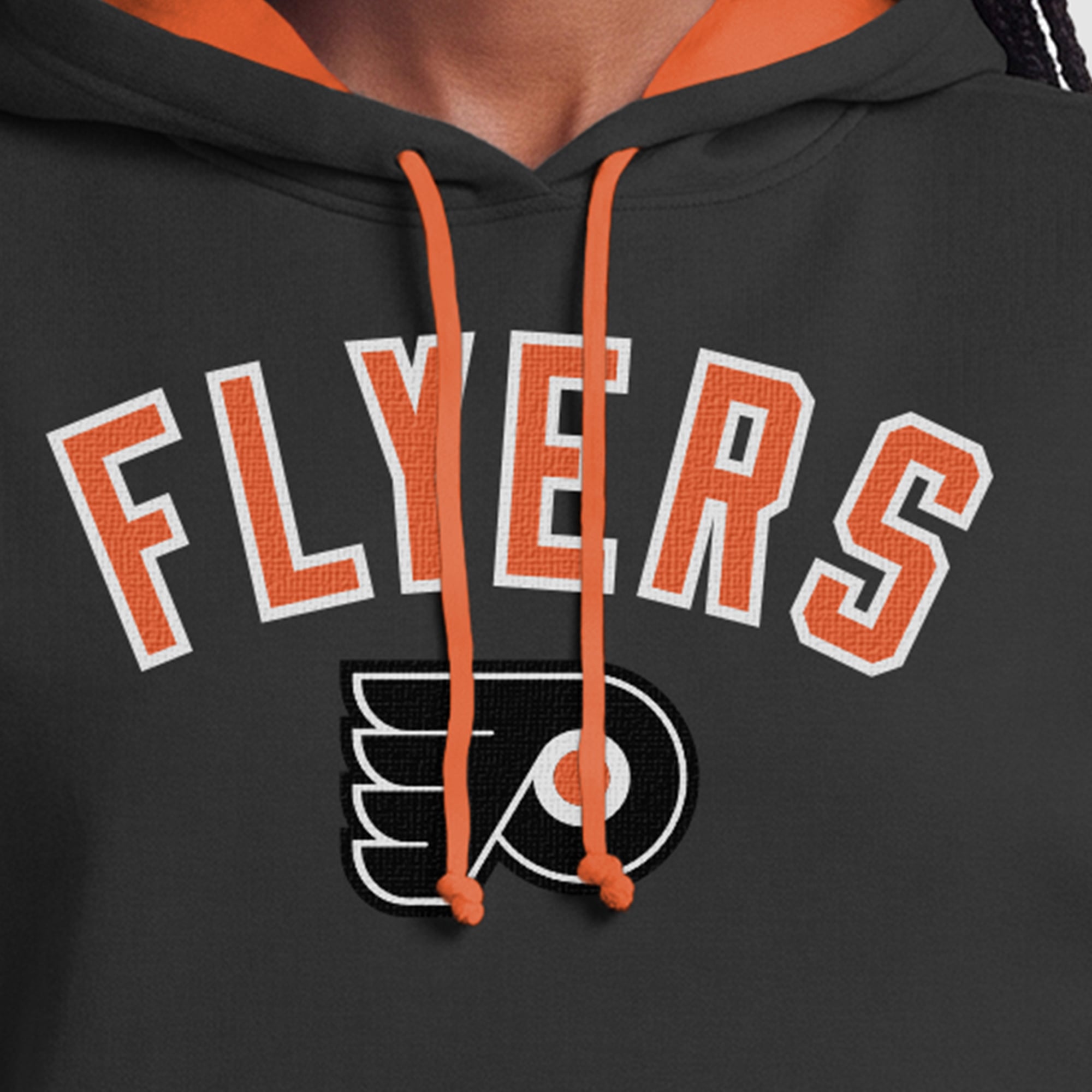 Sweat à capuche noir Champion Philadelphia Flyers pour femmes