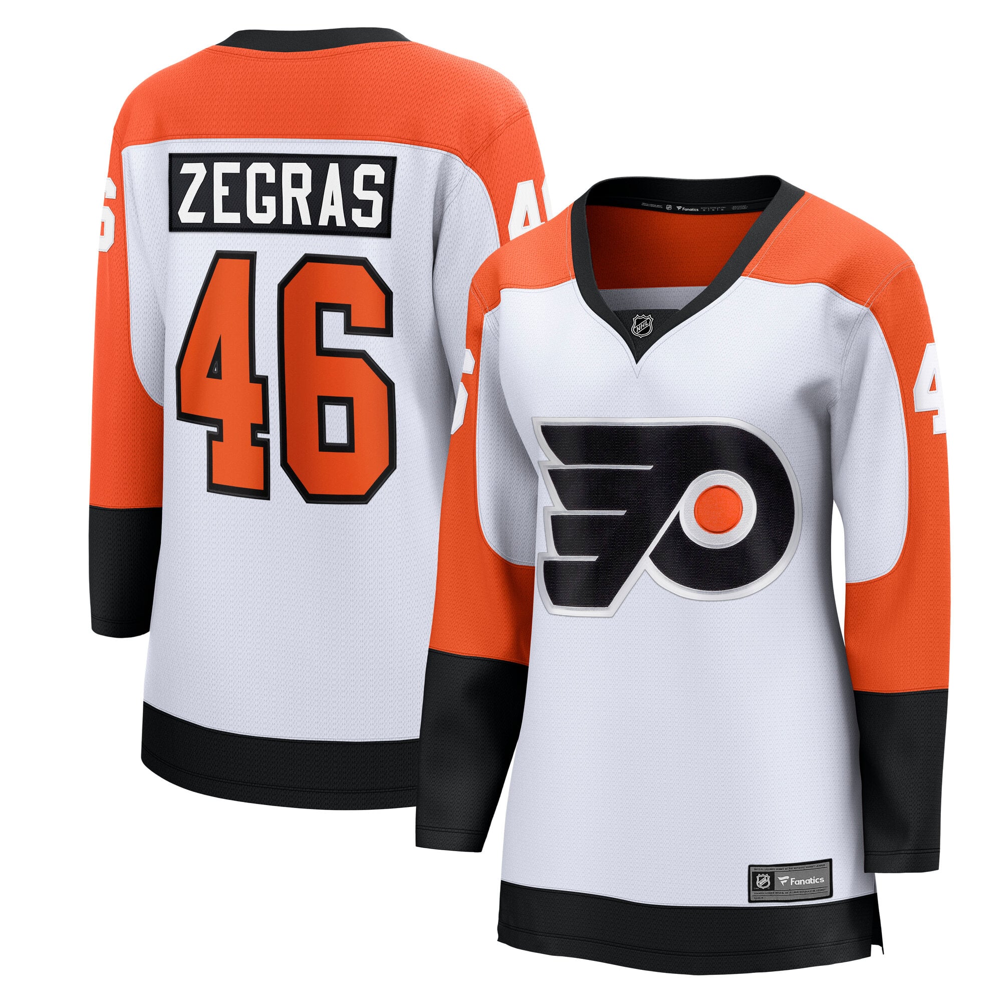 Women's Fanatics Trevor Zegras White Philadelphia Flyers Breakaway Jersey