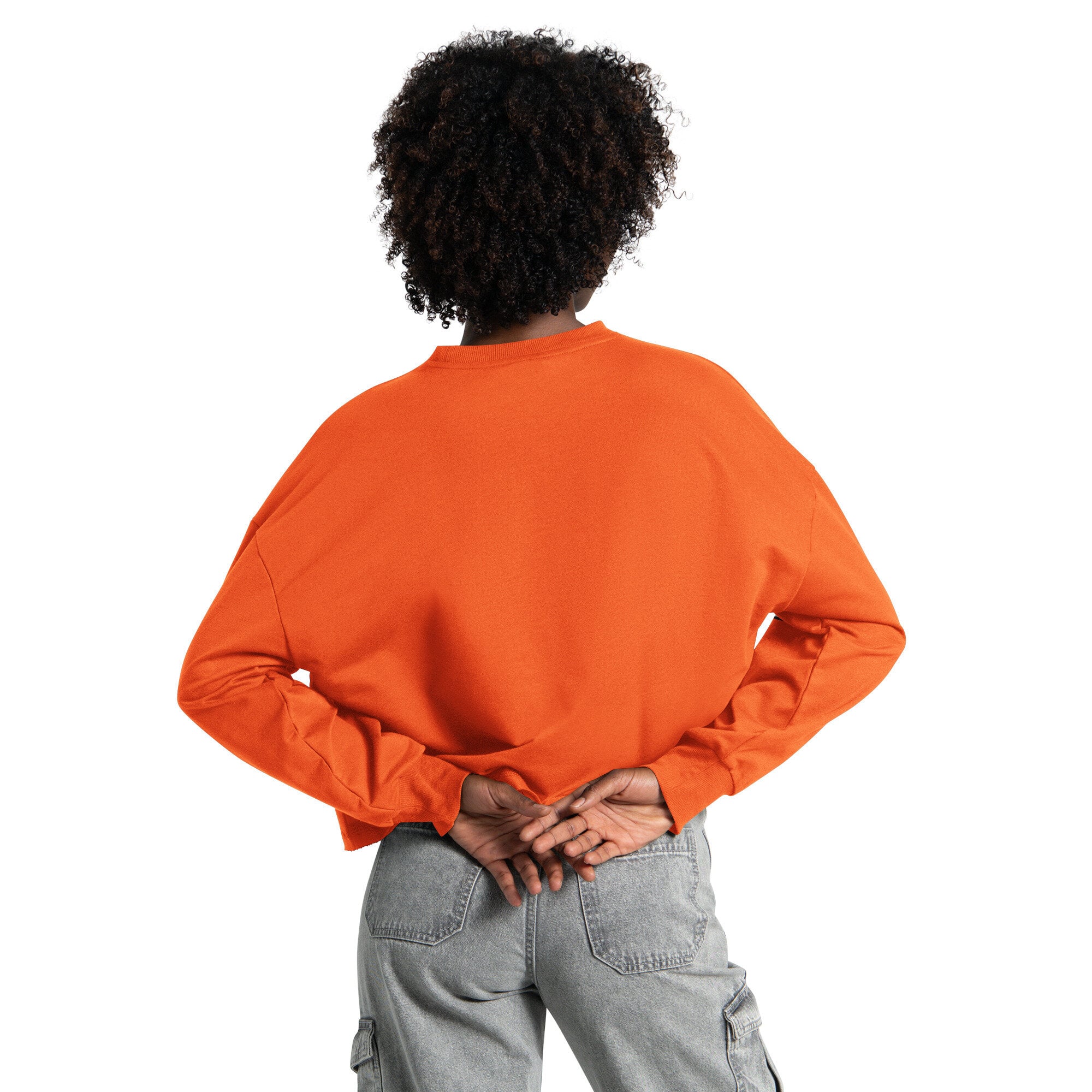 Sweat-shirt court à épaules tombantes Starter Orange Philadelphia Flyers pour femme