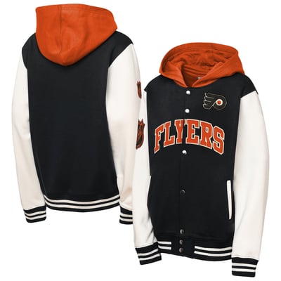  Philadelphia Flyers Mitchell & Ness Youth Rink Side Full-Snap Fleece Jacket - Black