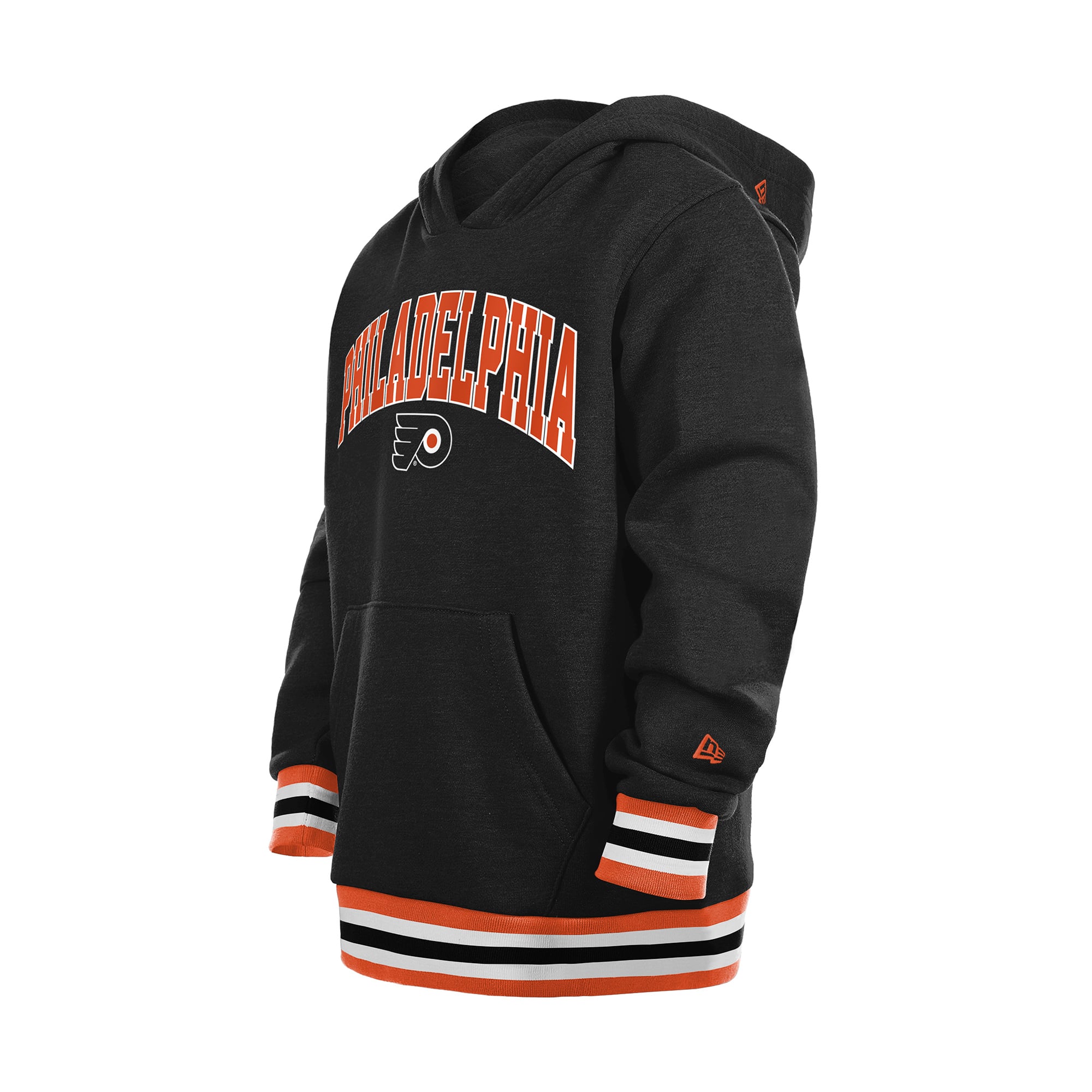 Youth New Era Black Philadelphia Flyers Knit Trim Pullover Hoodie