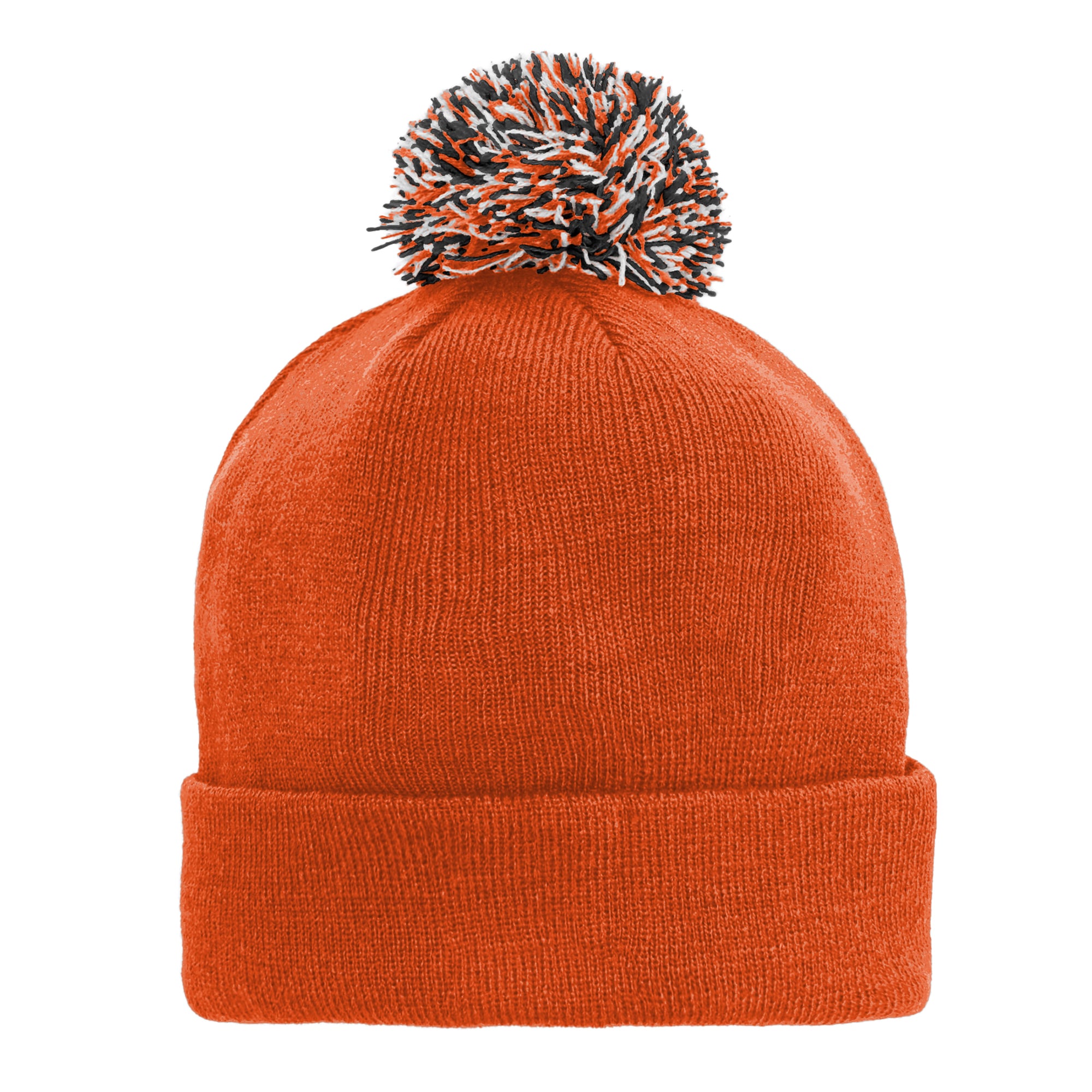 Bonnet tricoté à revers orange Philadelphia Flyers pour enfant, de la marque Outerstuff, avec pompon.