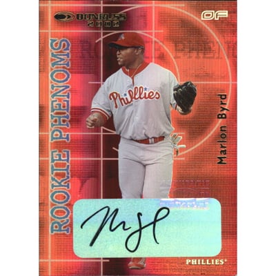2002 Donruss Rookies Phenoms Autographs #25 Marlon Byrd/500