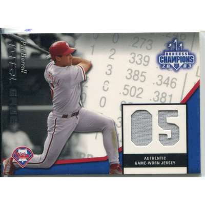 2003 Donruss Champions Total Game Materials #35 Pat Burrell Jsy/200
