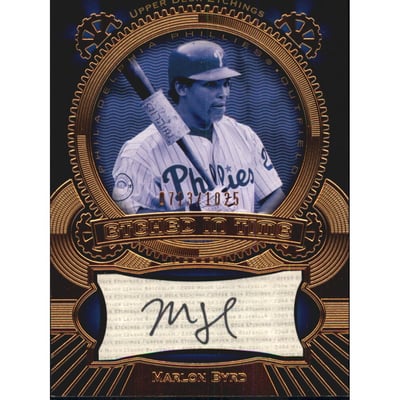 2004 Upper Deck Etchings Etched in Time Autograph Black #MB Marlon Byrd/1025