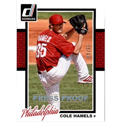 2014 Donruss Press Proofs Gold #322 Cole Hamels