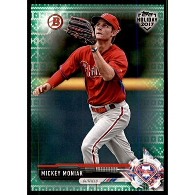 2017 Bowman Topps Holiday Ugly Sweater Green #THMM Mickey Moniak