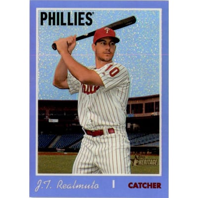 2019 Topps Heritage Chrome Purple Refractors #THC535 J.T. Realmuto
