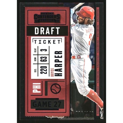 2020 Panini Contenders Draft Ticket Blue #25 Bryce Harper