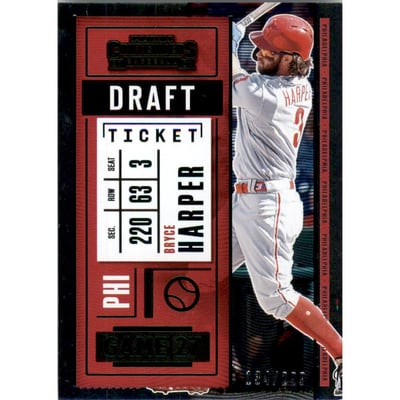 2020 Panini Contenders Draft Ticket Green #25 Bryce Harper