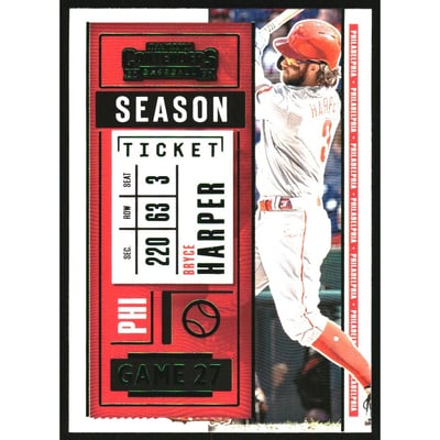 2020 Panini Contenders Season Ticket Green #25 Bryce Harper