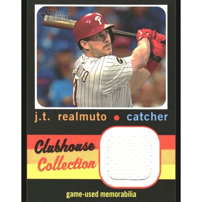 2020 Topps Heritage Clubhouse Collection Relics #CCRJRE J.T. Realmuto HN