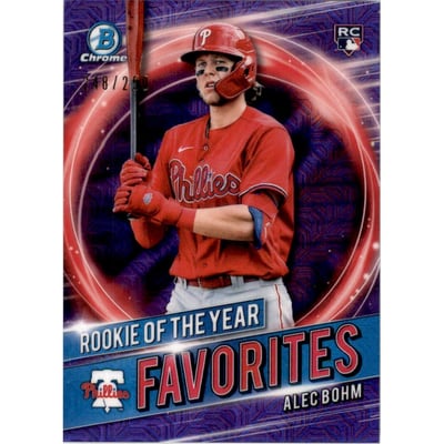 2021 Bowman Chrome Mega Box Rookie of the Year Favorites Purple Refractors #RRYAB Alec Bohm