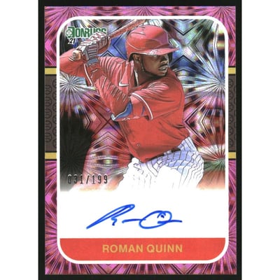 2021 Donruss Retro '87 Signatures Pink Fireworks #83 Roman Quinn/199