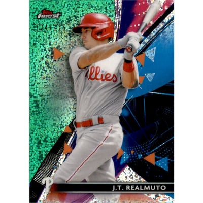2021 Finest Green Speckle Refractors #36 J.T. Realmuto