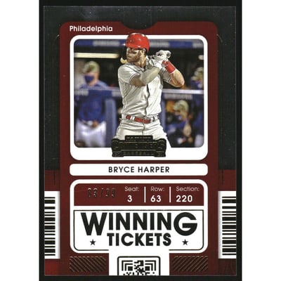 2021 Panini Contenders Winning Tickets Gold #6 Bryce Harper