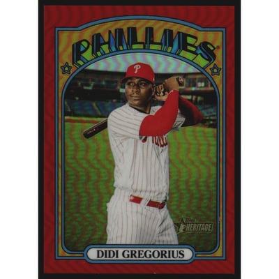 2021 Topps Heritage Chrome Red Refractors #409 Didi Gregorius