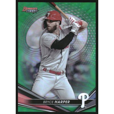2022 Bowman's Best Green Refractors #10 Bryce Harper