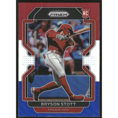 2022 Panini Prizm Prizms Red White and Blue #63 Bryson Stott