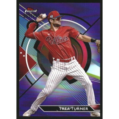 2023 Finest Purple Refractors #72 Trea Turner