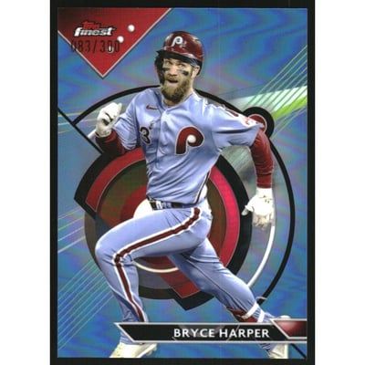 2023 Finest Sky Blue Refractors #78 Bryce Harper
