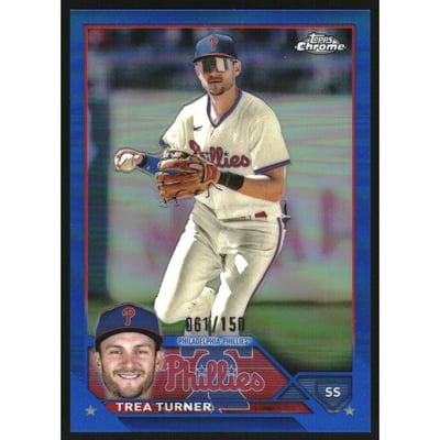 2023 Topps Chrome Blue Refractors #103 Trea Turner