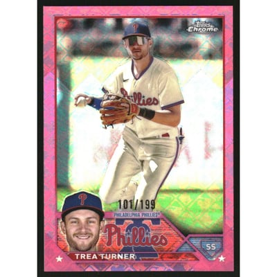 2023 Topps Chrome Logofractor Pink Refractors #103 Trea Turner
