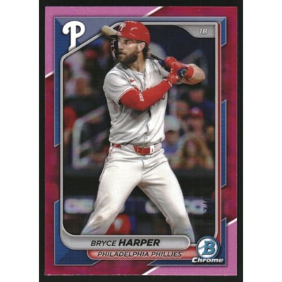 2024 Bowman Chrome Fuchsia Refractors #40 Bryce Harper