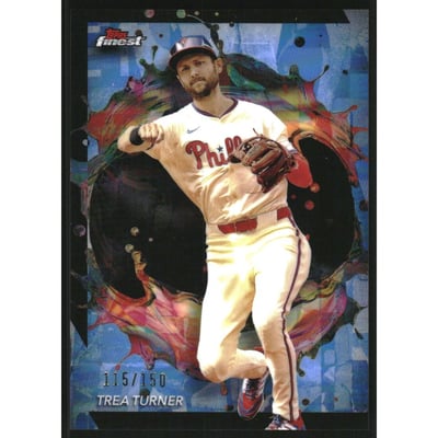 2024 Finest Sky Blue Refractors #260 Trea Turner