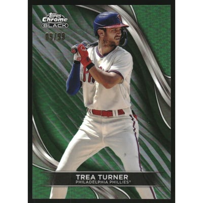 2024 Topps Chrome Black Green Refractors #69 Trea Turner