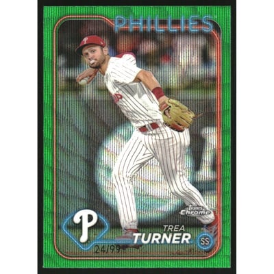 2024 Topps Chrome Green Wave Refractors #169 Trea Turner