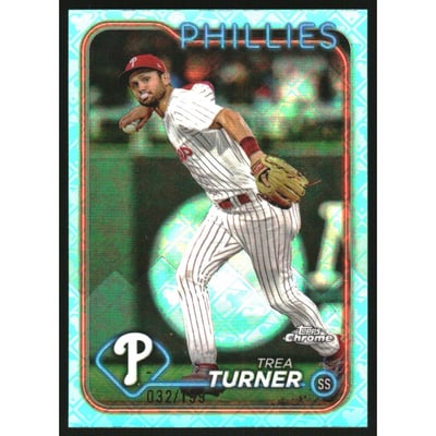 2024 Topps Chrome Logofractor Aqua Refractors #169 Trea Turner