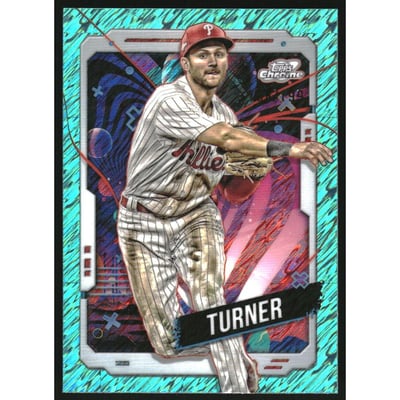 2024 Topps Cosmic Chrome Aqua Equinox Refractors #54 Trea Turner