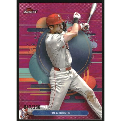 2025 Finest Magenta Refractors #196 Trea Turner