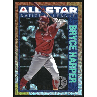 2025 Topps '90 Topps Silver Pack Chrome All Star Aqua Refractors #90ASC19 Bryce Harper