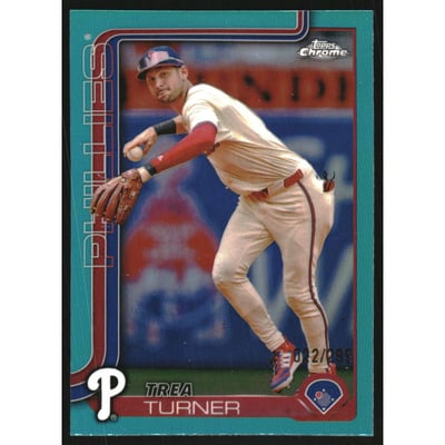 2025 Topps Chrome Teal Refractors #208 Trea Turner