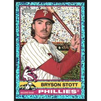 2025 Topps Heritage Chrome Light Blue Sparkle Refractors #135 Bryson Stott