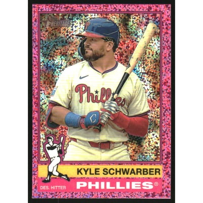 2025 Topps Heritage Chrome Pink Sparkle Refractors #480 Kyle Schwarber