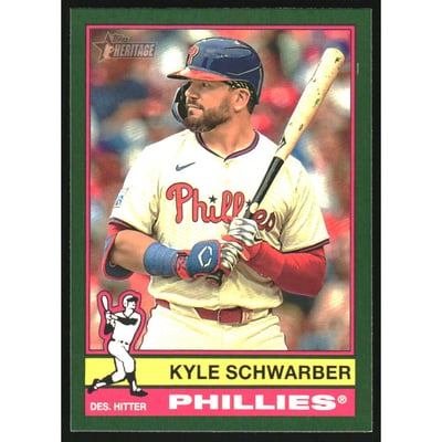 2025 Topps Heritage Green Border #480 Kyle Schwarber