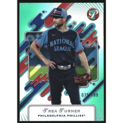 2025 Topps Pristine Aqua Refractors #268 Trea Turner