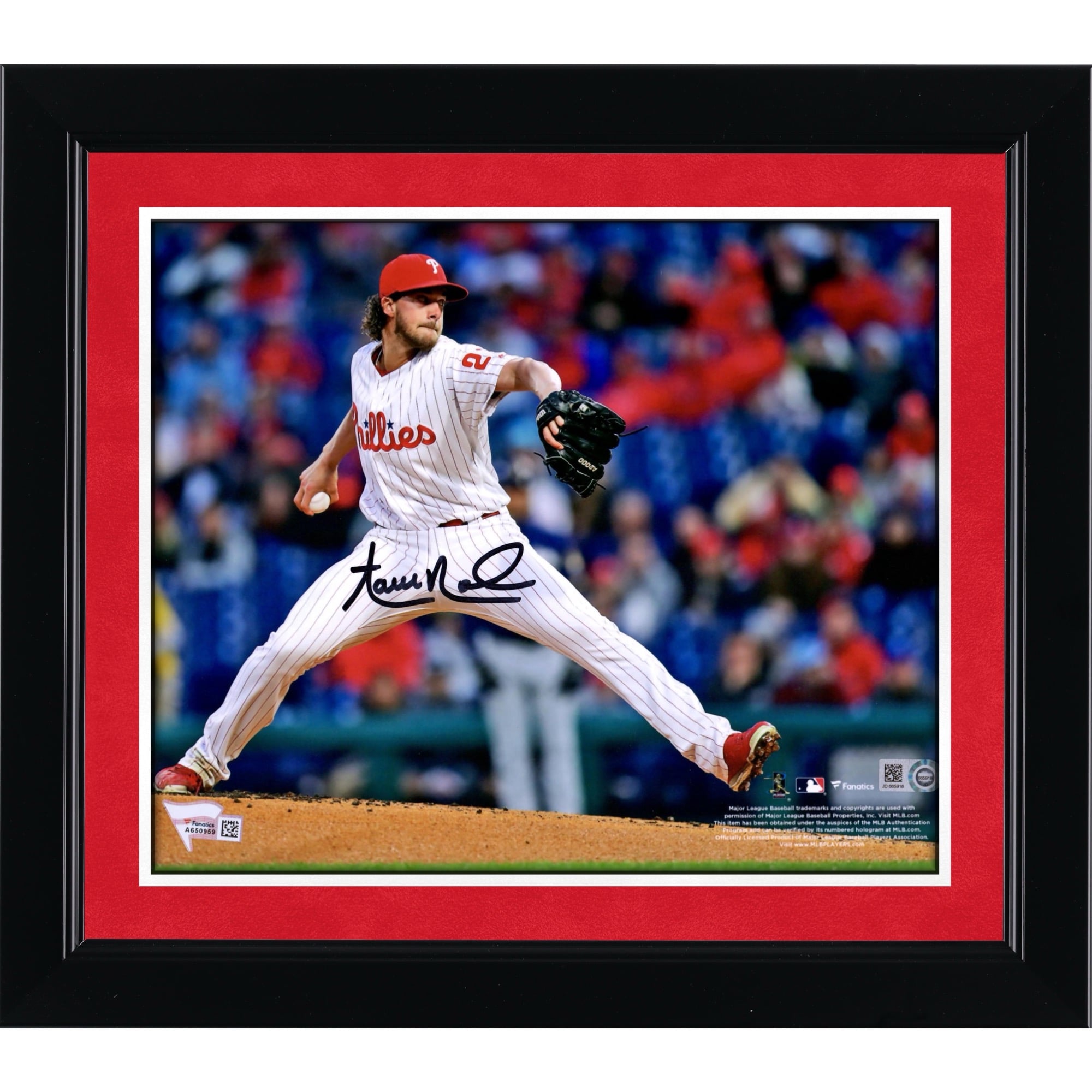 Aaron Nola Philadelphia Phillies Autographed 8" x 10" Leg Up Photograph