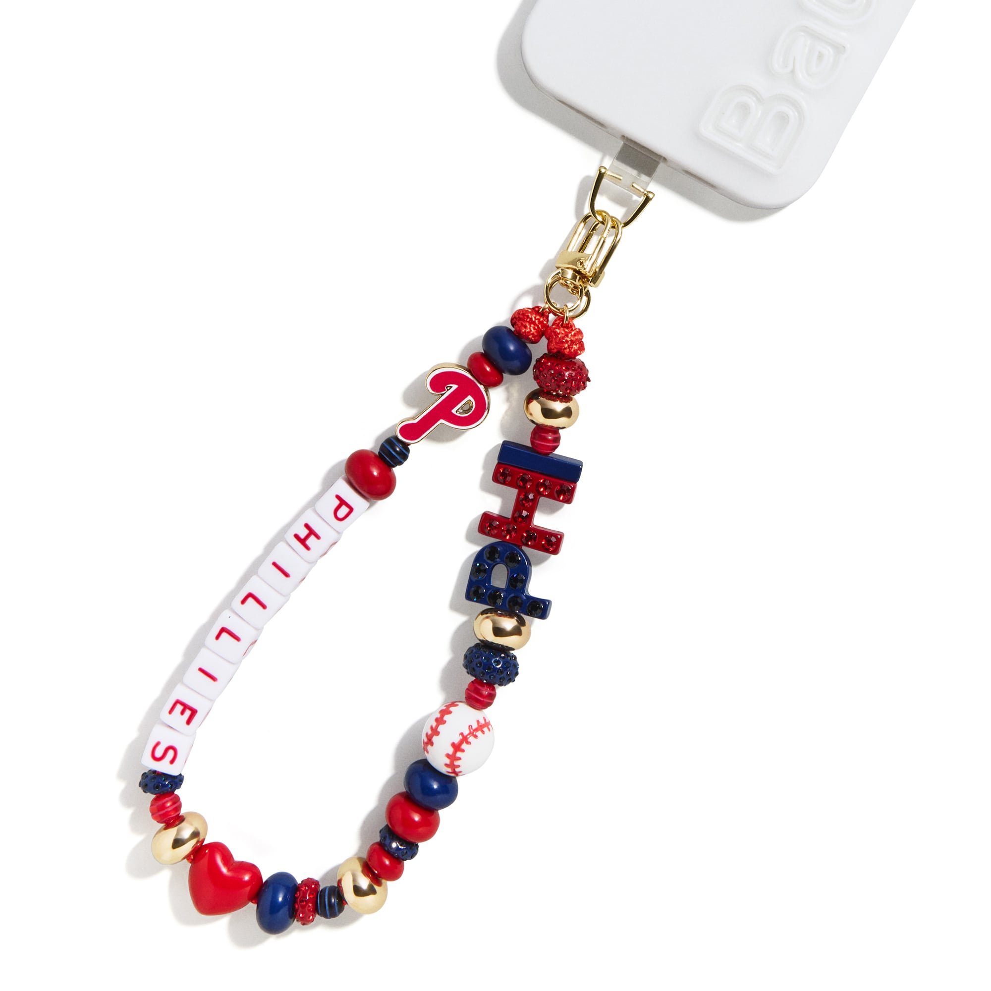Porte-clés de téléphone BaubleBar Philadelphia Phillies en perles