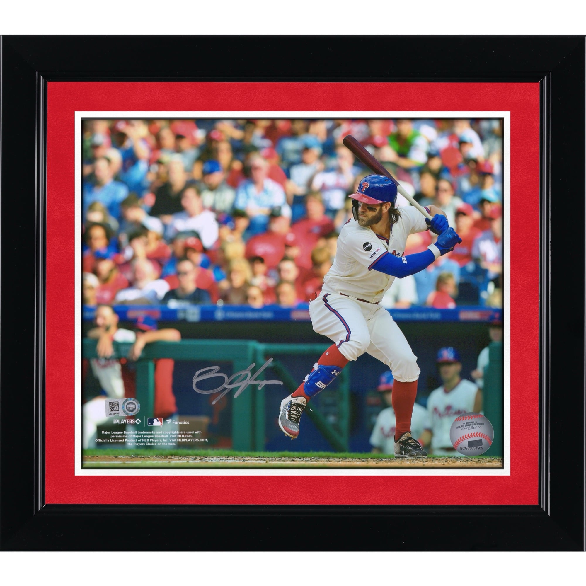 Bryce Harper Philadelphia Phillies Autographed 8" x 10" Batting Stance in Cream Jersey Horizontal Photograph