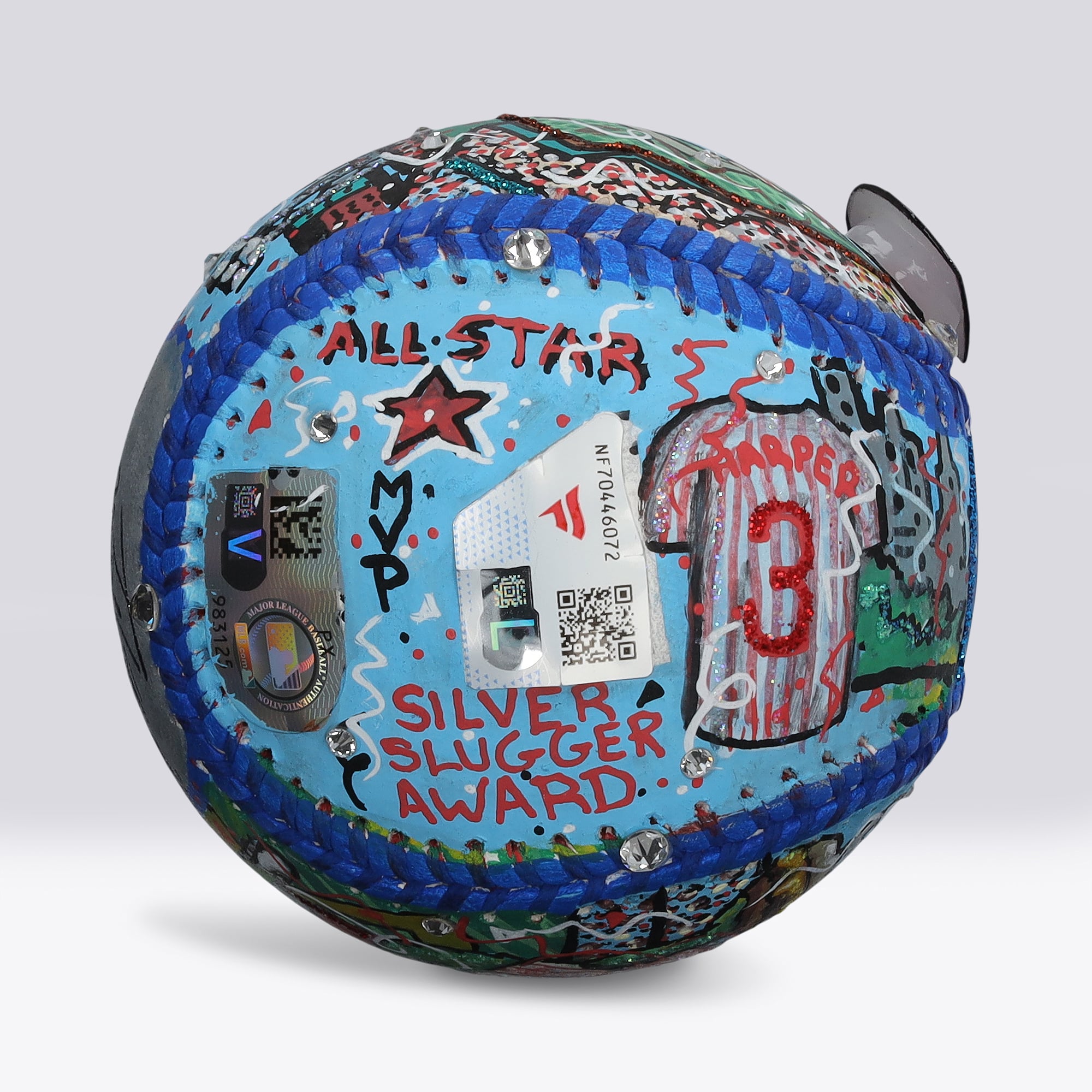 Bryce Harper Philadelphia Phillies Autographed Baseball - Art by Charles Fazzino - NF70446072