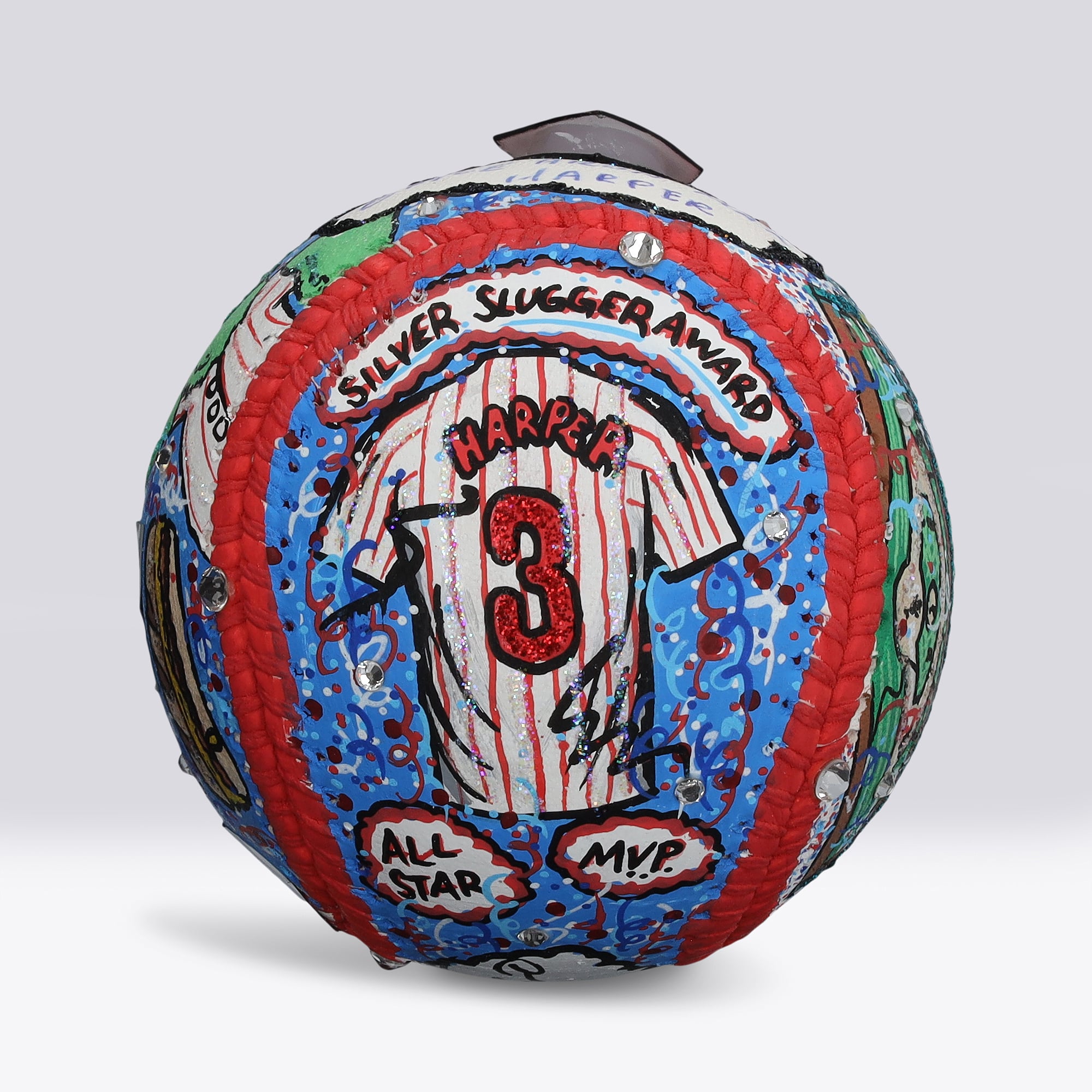 Bryce Harper Philadelphia Phillies Autographed Baseball with Full Name Signature - Art by Charles Fazzino - NF70446073