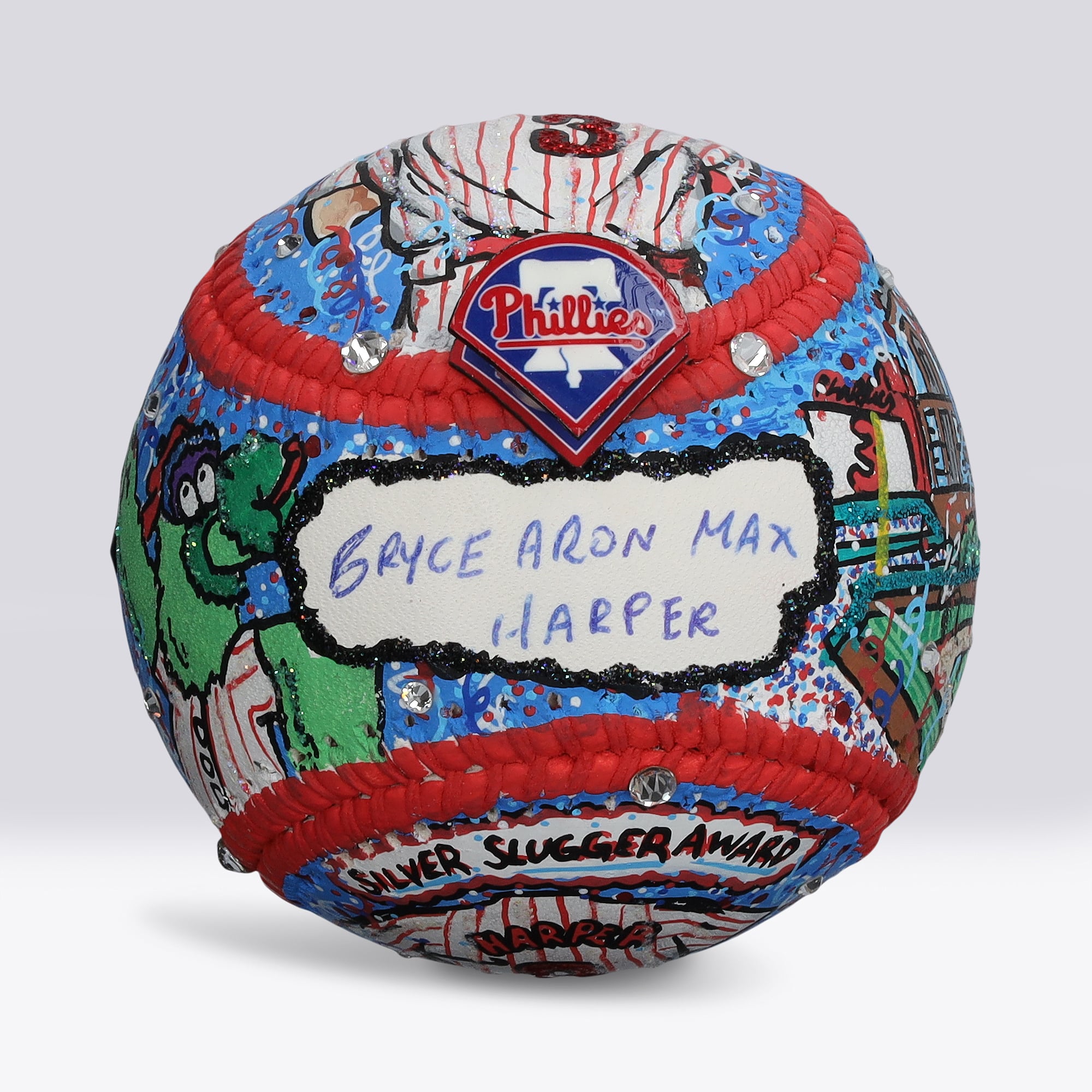 Bryce Harper Philadelphia Phillies Autographed Baseball with Full Name Signature - Art by Charles Fazzino - NF70446073