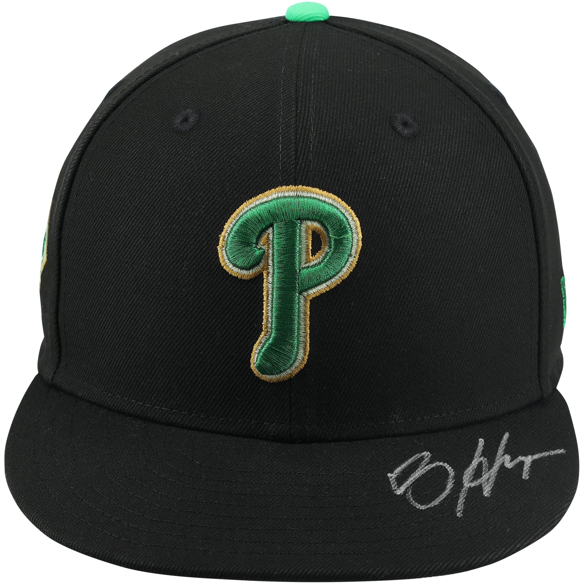 Bryce Harper Philadelphia Phillies Autographed Game-Used Black Cap from 2026 MLB Spring Training