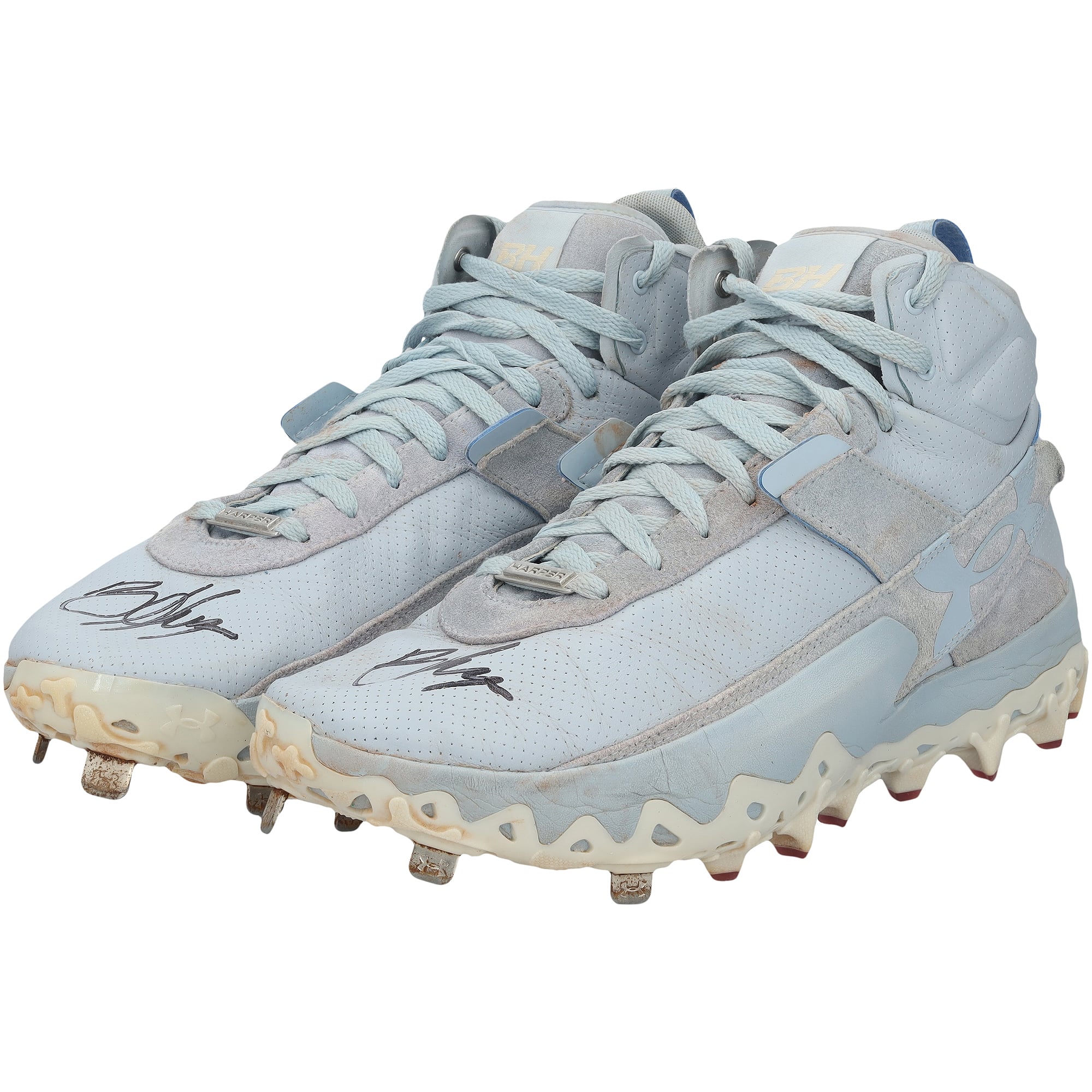 Bryce Harper Philadelphia Phillies Autographed Game-Used Blue Under Armour Cleats from the 2026 MLB Season