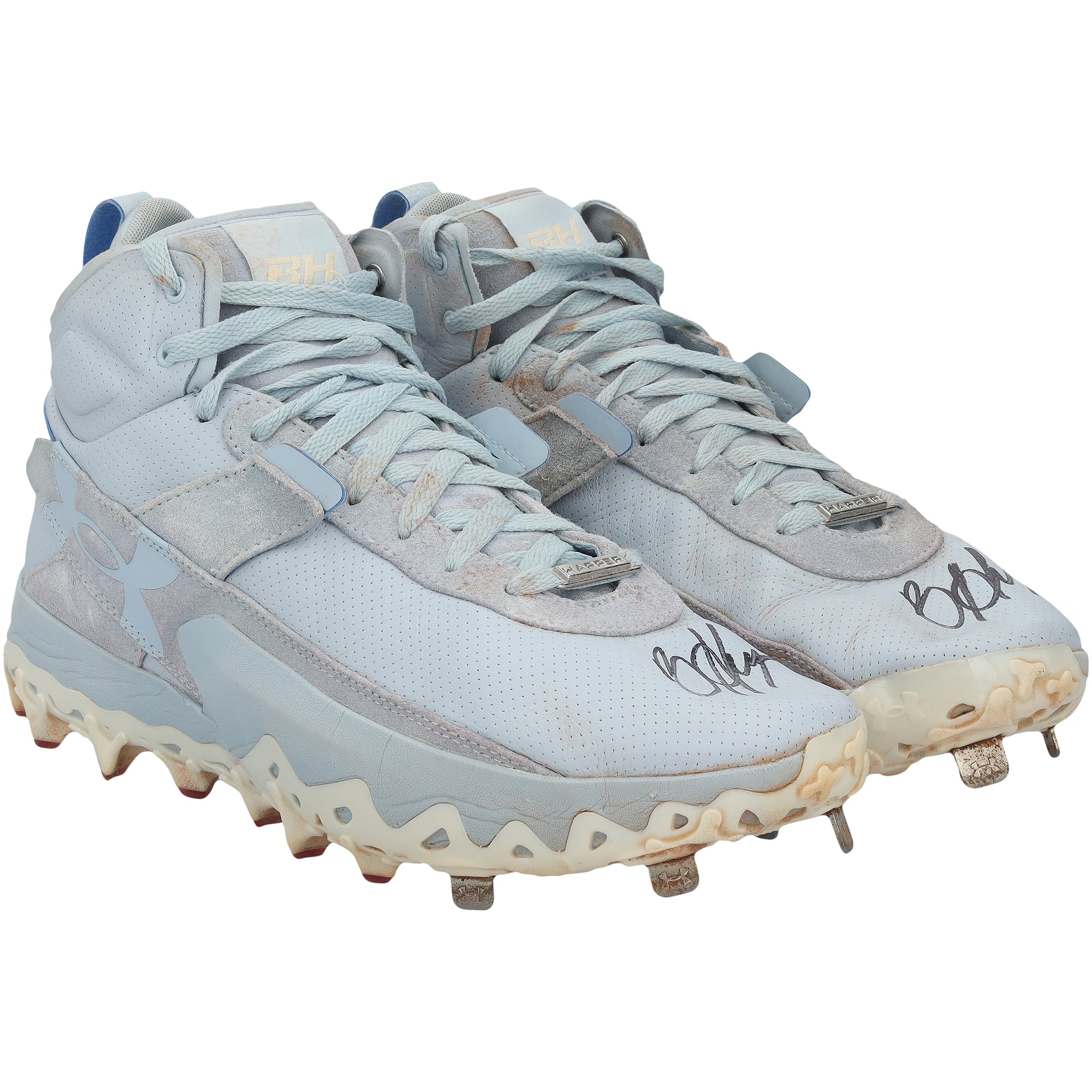 Bryce Harper Philadelphia Phillies Autographed Game-Used Blue Under Armour Cleats from the 2026 MLB Season
