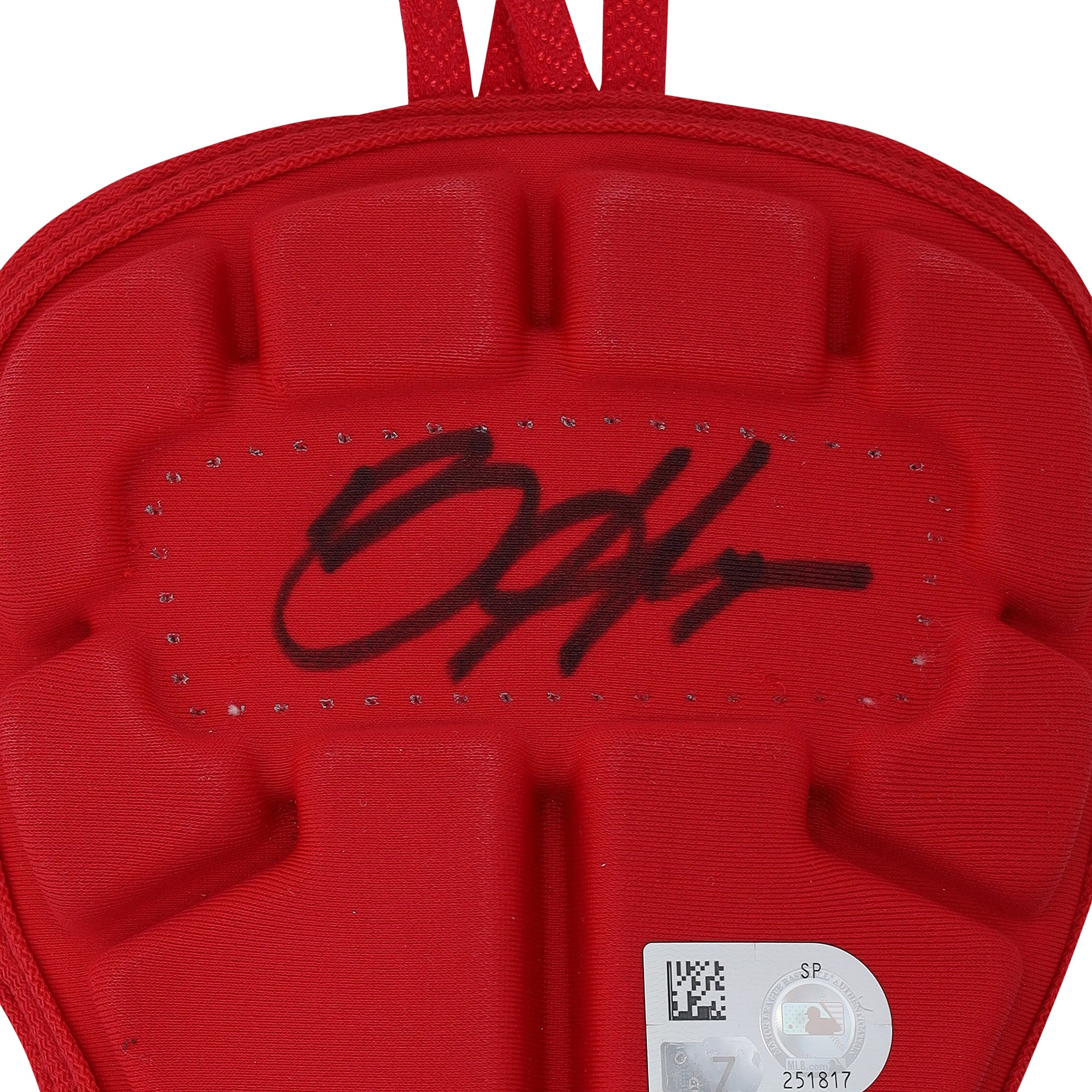 Jambe de baseball rouge autographiée par Bryce Harper (Philadelphie Phillies), utilisée en match lors de la saison 2026 de la MLB - NF70454698